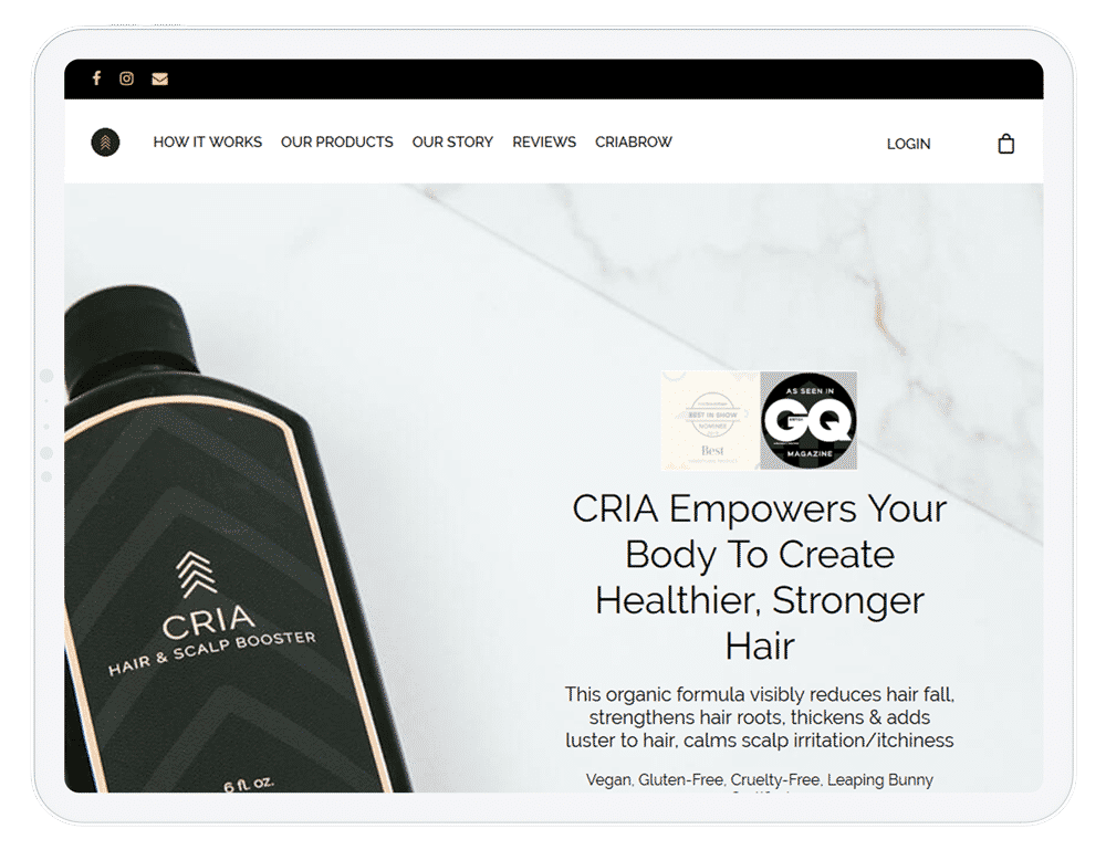 Cria Hair Mobile Responsive Image