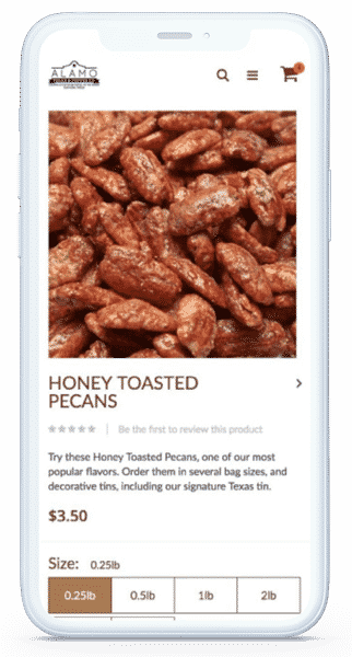 Alamo Pecan Mobile Responsive Image