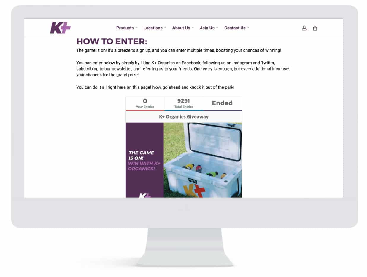 K Plus Organics Digital Giveaway Image