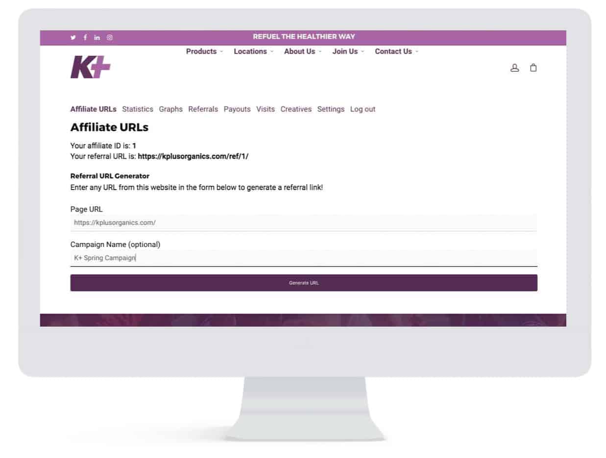 K Plus Organics Affiliate Program Image