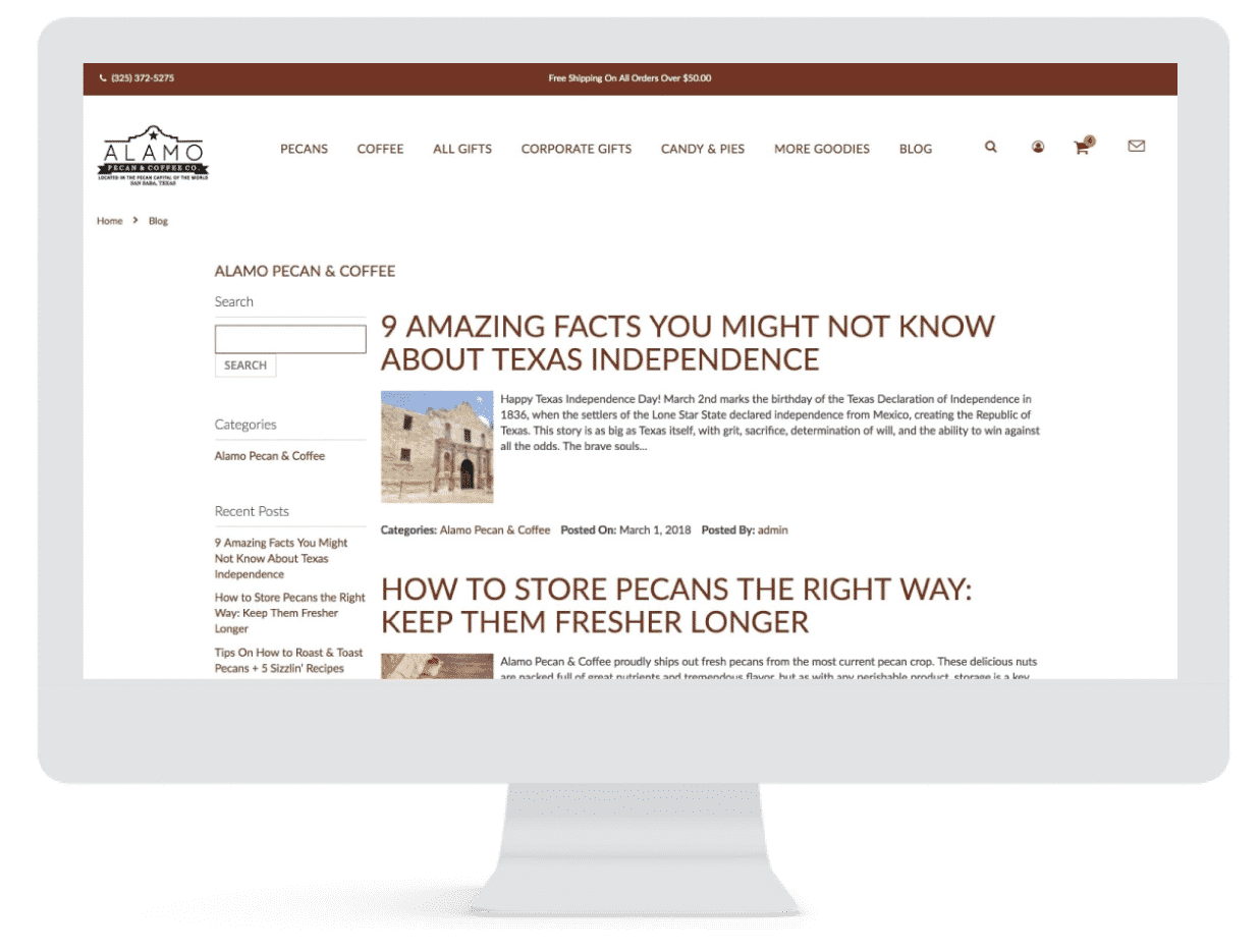 Alamo Pecan Content Management Image