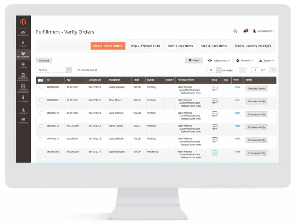 ecommerce orders verification example verify orders example from magento