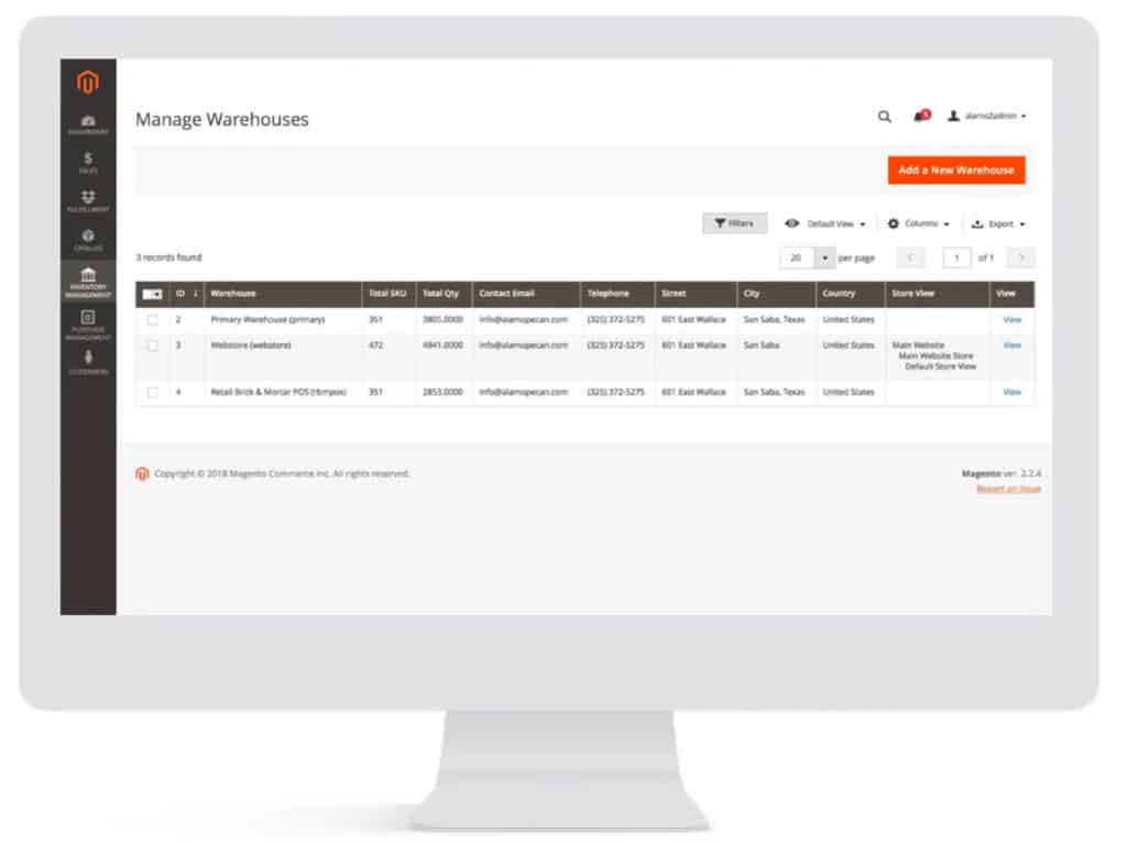 magento 2 warehouse management screen warehouse management interface example