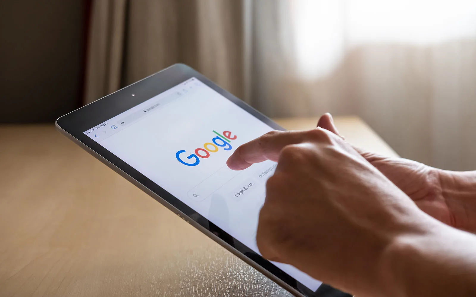 a table displaying the Google search page