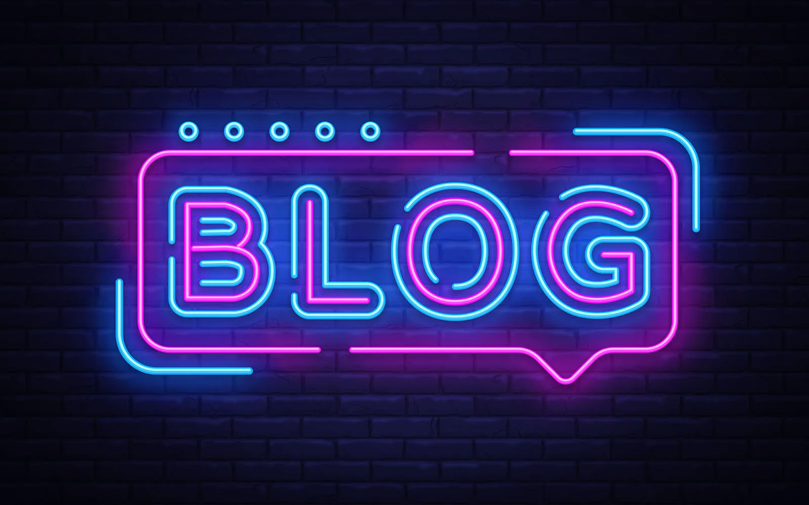 the word blog in neon