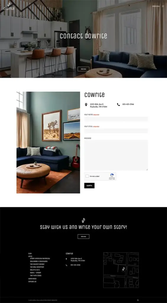 CoWrite Contact A sample of CoWrite Nashville's website design.