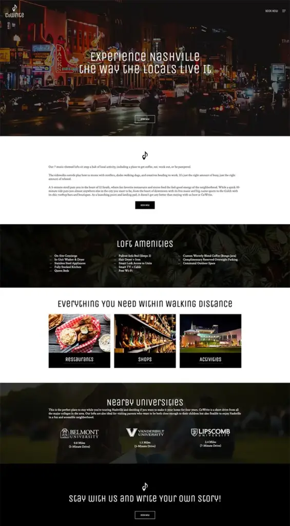 CoWrite Experience Custom WordPress design for CoWrite Nashville.