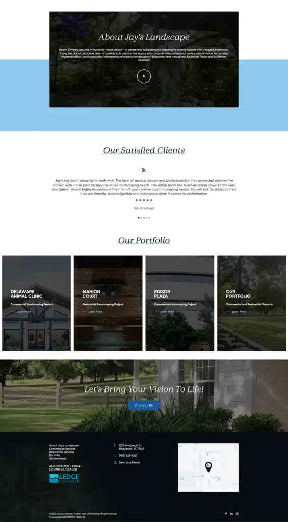 Jays Landscape Home 2 A screenshot from Jay's Landscaping's website.
