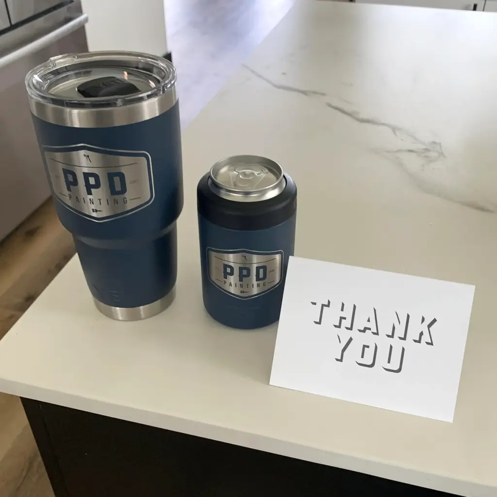 LPC PPD Yeti Mug and Beer PPD Painting Yeti gifts left for a customer.
