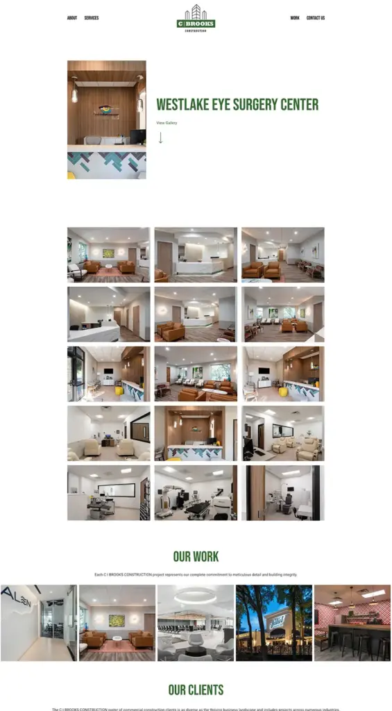 C Brooks Construction Project A screenshot of images featured on C Brooks Construction's Our Work page of their website.