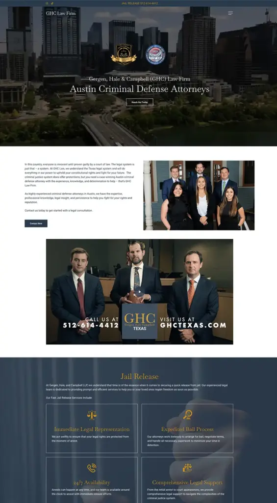 GHC Law Firm Home A screenshot of the full About Us page from the GHC Law Firm website.