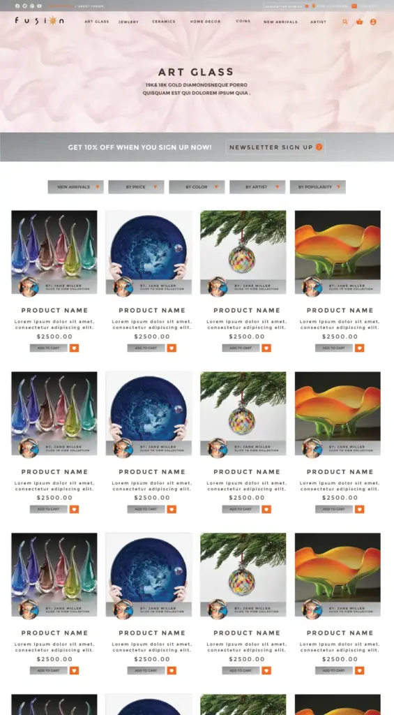 Fusion Art Glass Product Page