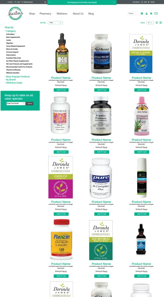 Martins Wellness Product Page
