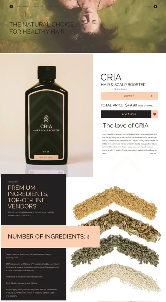 Cria Hair Single Product