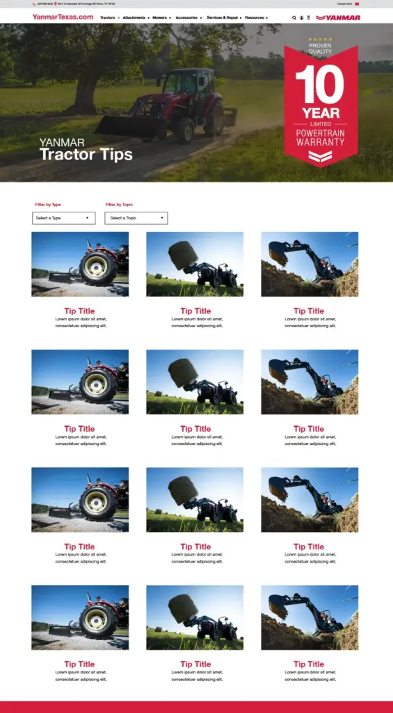 Yanmar Tractors Tractor Tips