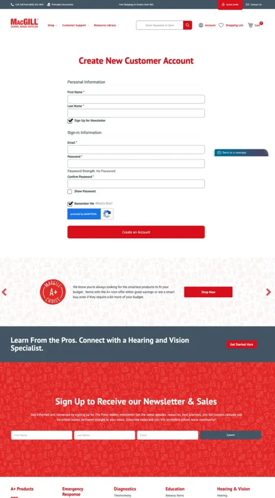 MacGill Create an Account