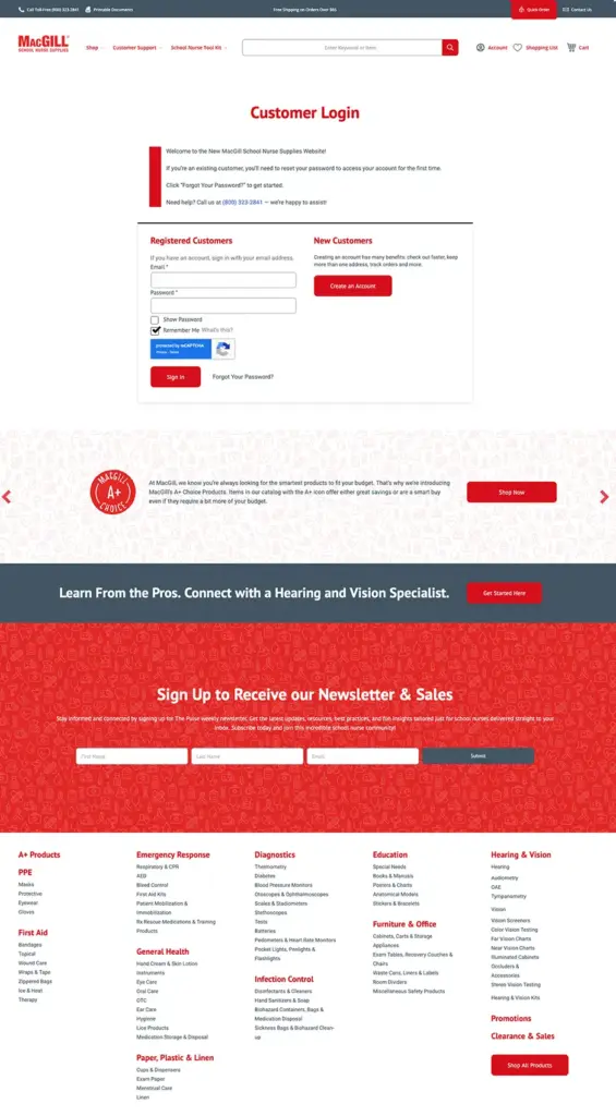 MacGill Customer Login