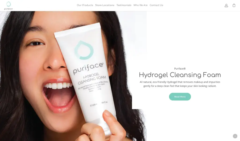 LPC Puriface 1 A screenshot of a product page on the Puriface website.