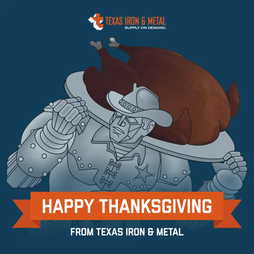 TIM-Thanksgiving A graphic design created for Texas Iron & Metal that wishes customers a Happy Thanksgiving.