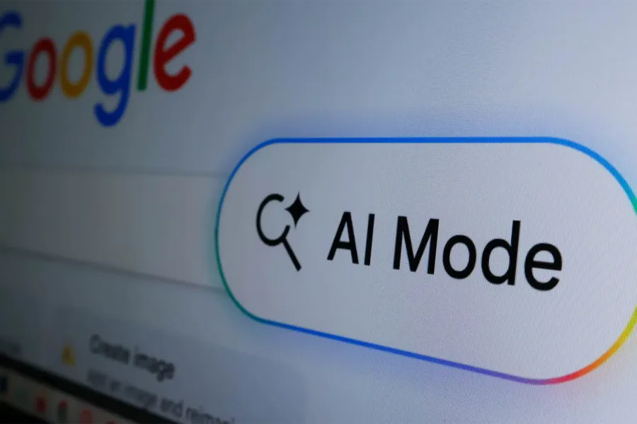 A close up image of Google's AI Mode icon on a computer screen