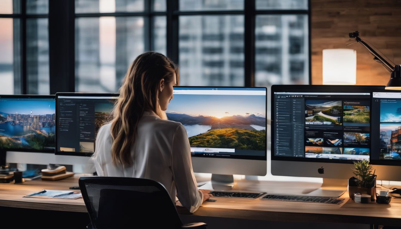 A person reviews a well-organized website sitemap in a modern office.