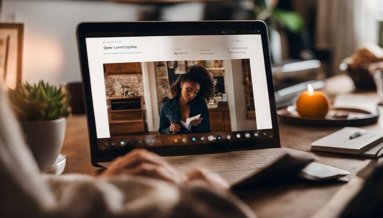 A personalized email being opened in a cozy home setting. A personalized email being opened in a cozy home setting.