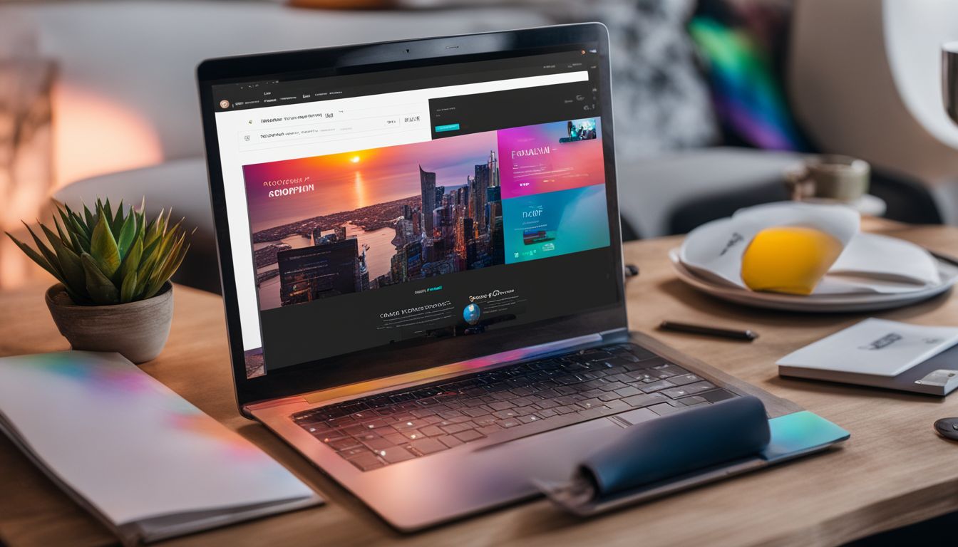 A laptop surrounded by diverse and eye-catching email marketing designs. A laptop surrounded by diverse and eye-catching email marketing designs.
