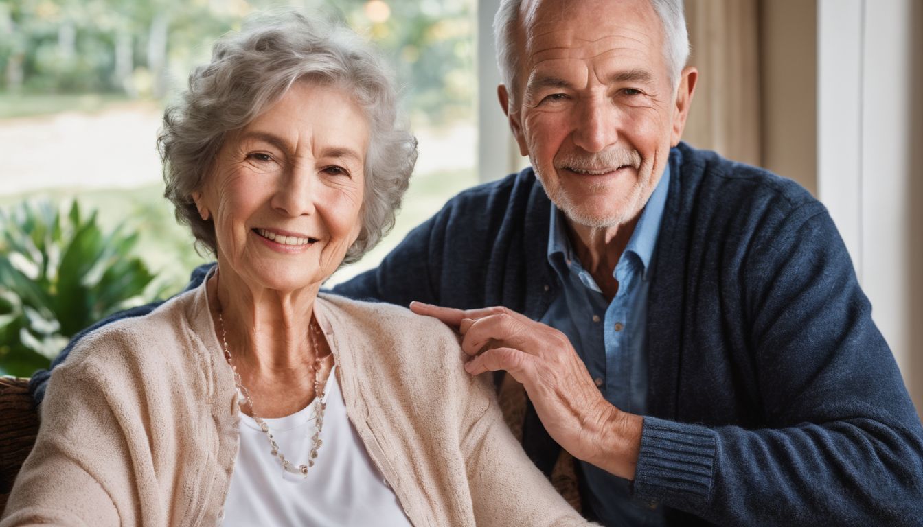 Elderly couple receiving personalized home care in warm and inviting environment.