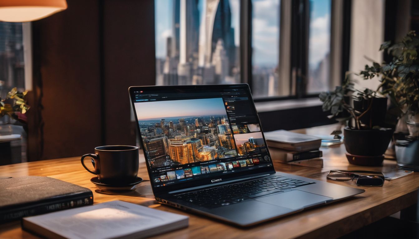 A person working on a laptop surrounded by SEO and digital marketing books. A person working on a laptop surrounded by SEO and digital marketing books.