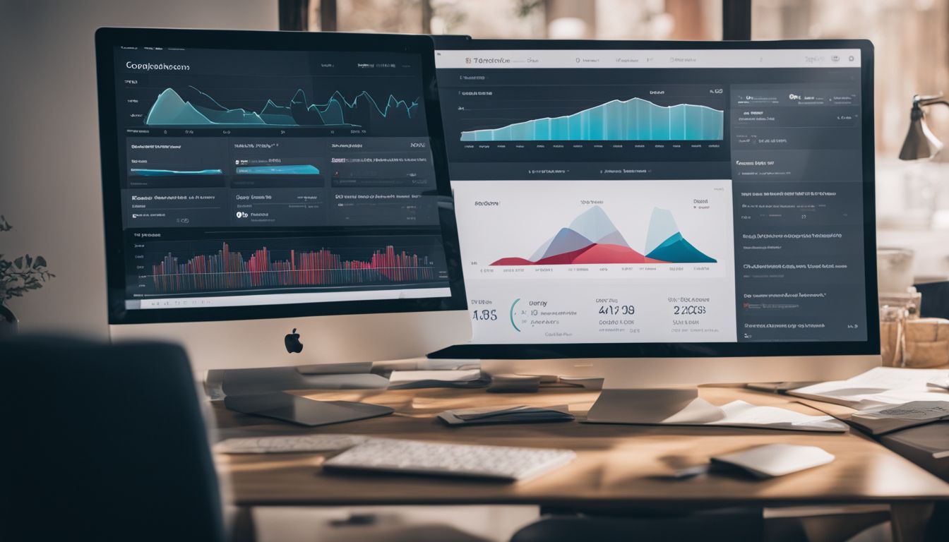 A well-organized business dashboard displaying various metrics and data visualization.