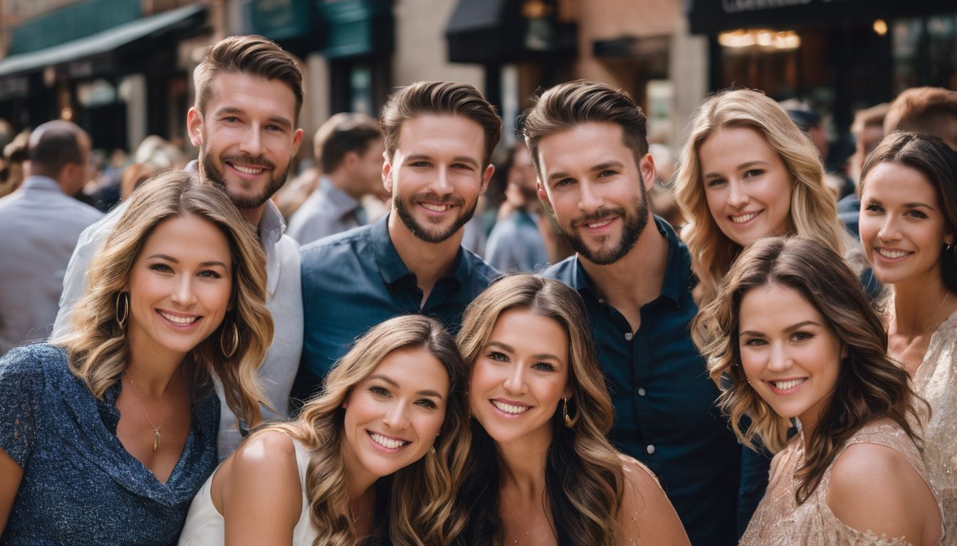 Local business owners gathering at a community event in a city.