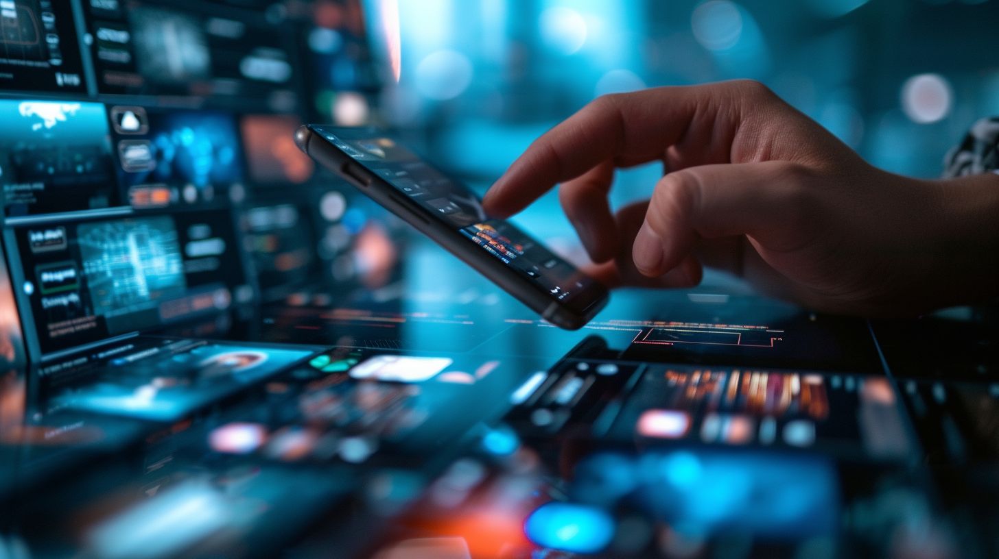 A developer creating a user-friendly mobile app interface. A developer creating a user-friendly mobile app interface.
