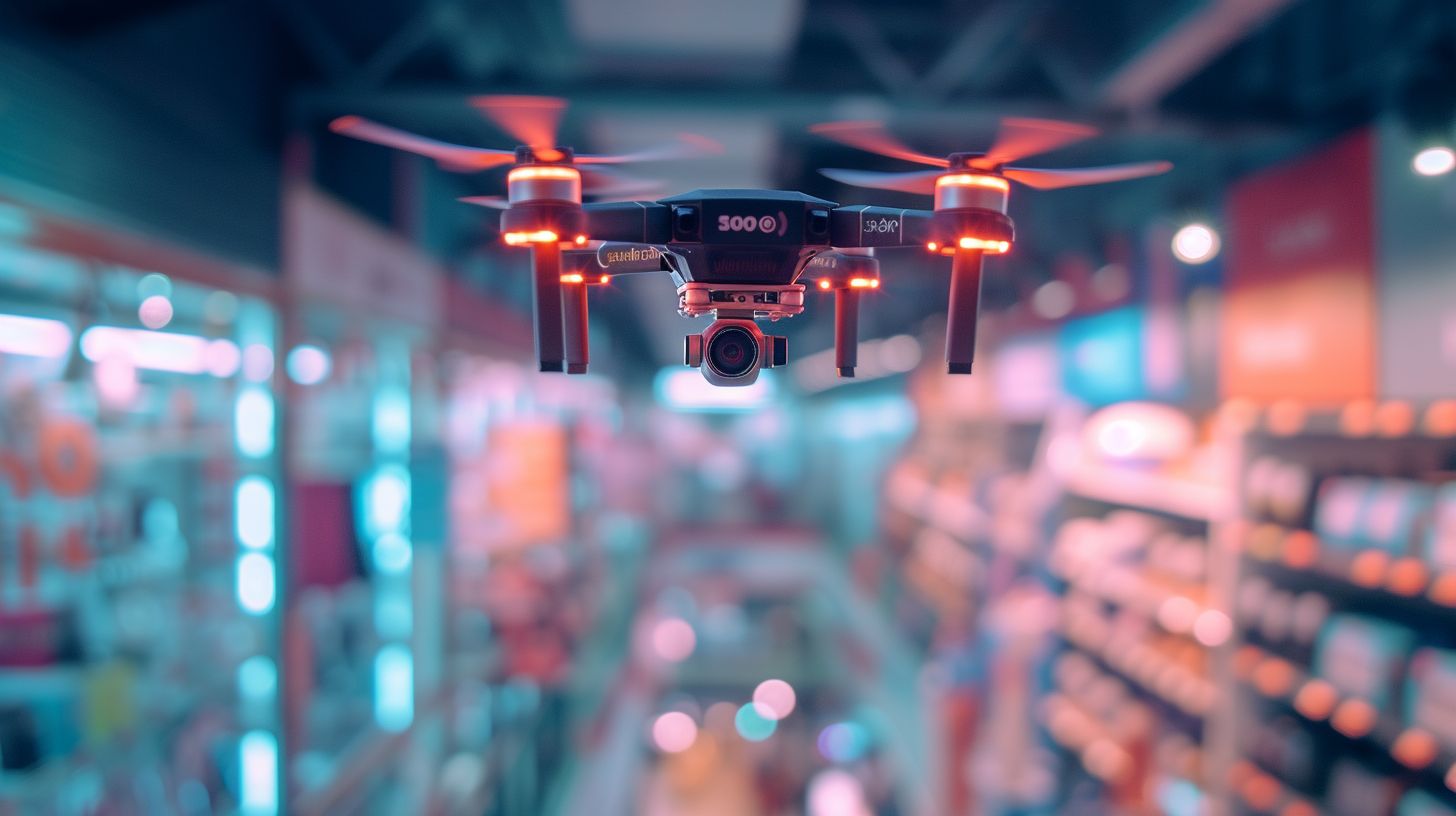 An AI security system hovers over a protected Magento store.
