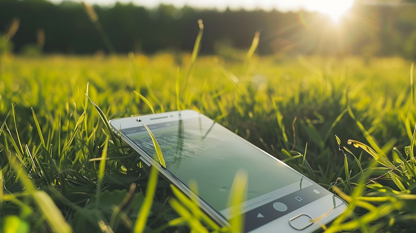 A smartphone displaying a visually appealing nature photography website interface. A smartphone displaying a visually appealing nature photography website interface.