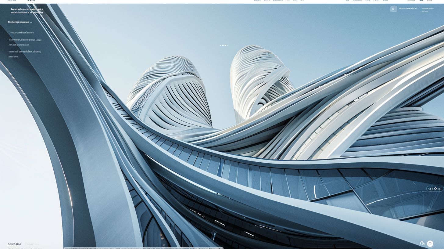 The modern website interface of an architectural firm with sleek design.