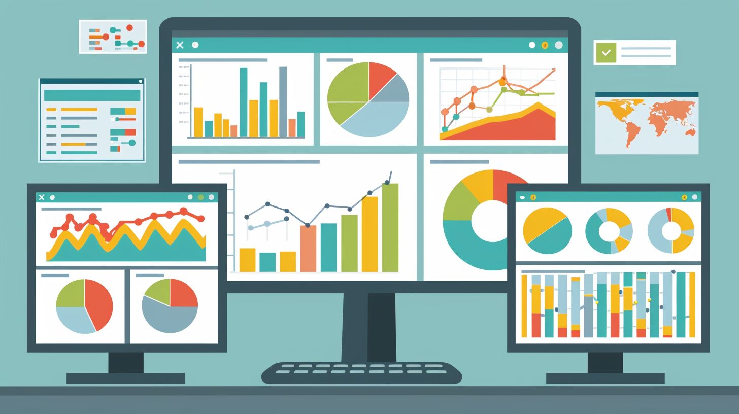 A website dashboard displaying SEO analytics charts and graphs.