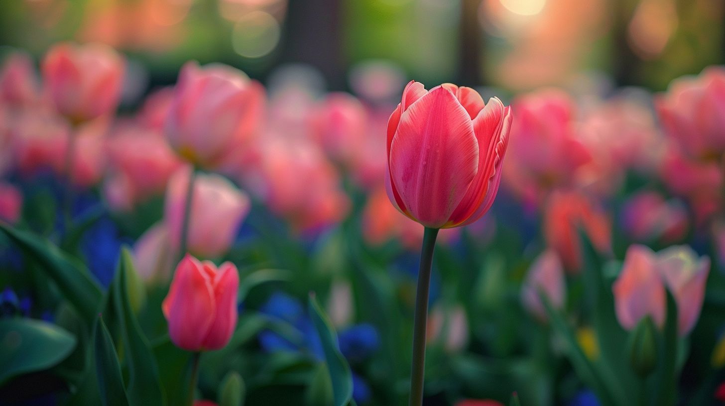 A time-lapse captures vibrant blooming flowers in a garden.