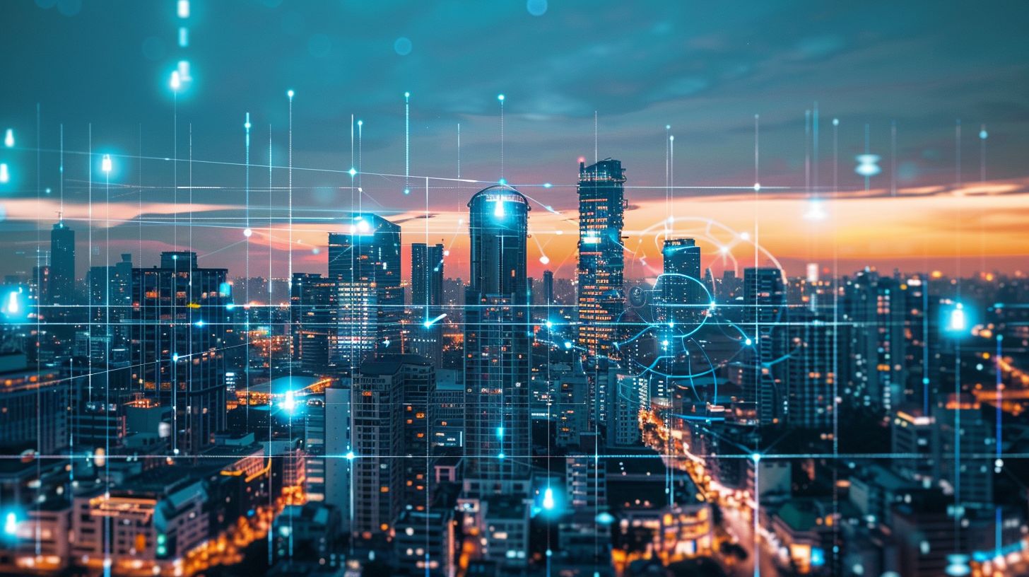 A futuristic cityscape with advanced technology in a high-resolution image. A futuristic cityscape with advanced technology in a high-resolution image.