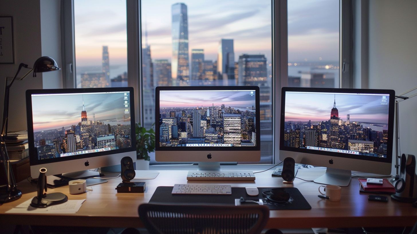 A web designer adjusts the layout for Cityscape Photography website. A web designer adjusts the layout for Cityscape Photography website.