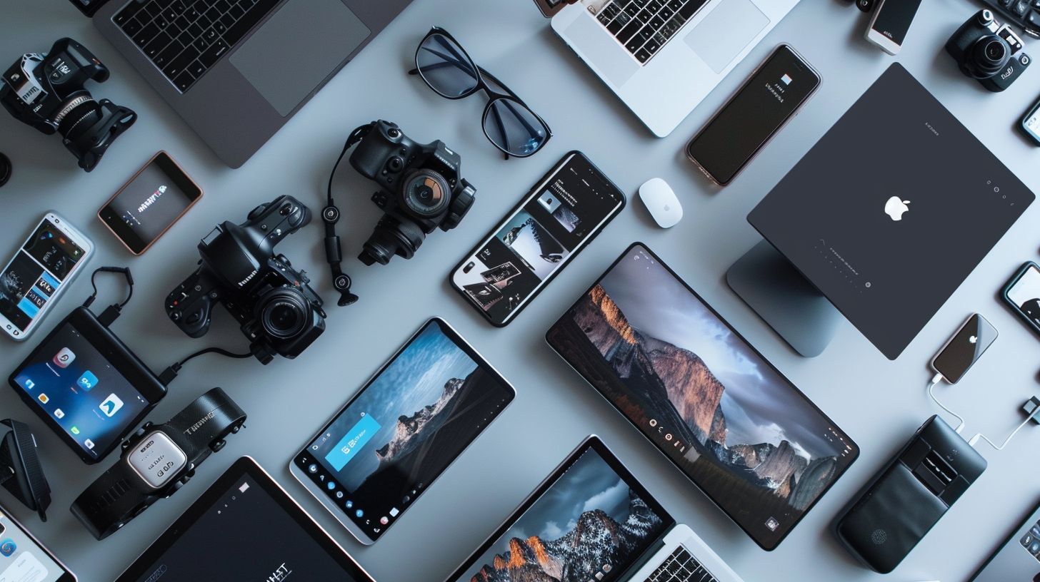 A responsive website design displayed on various devices. A responsive website design displayed on various devices.