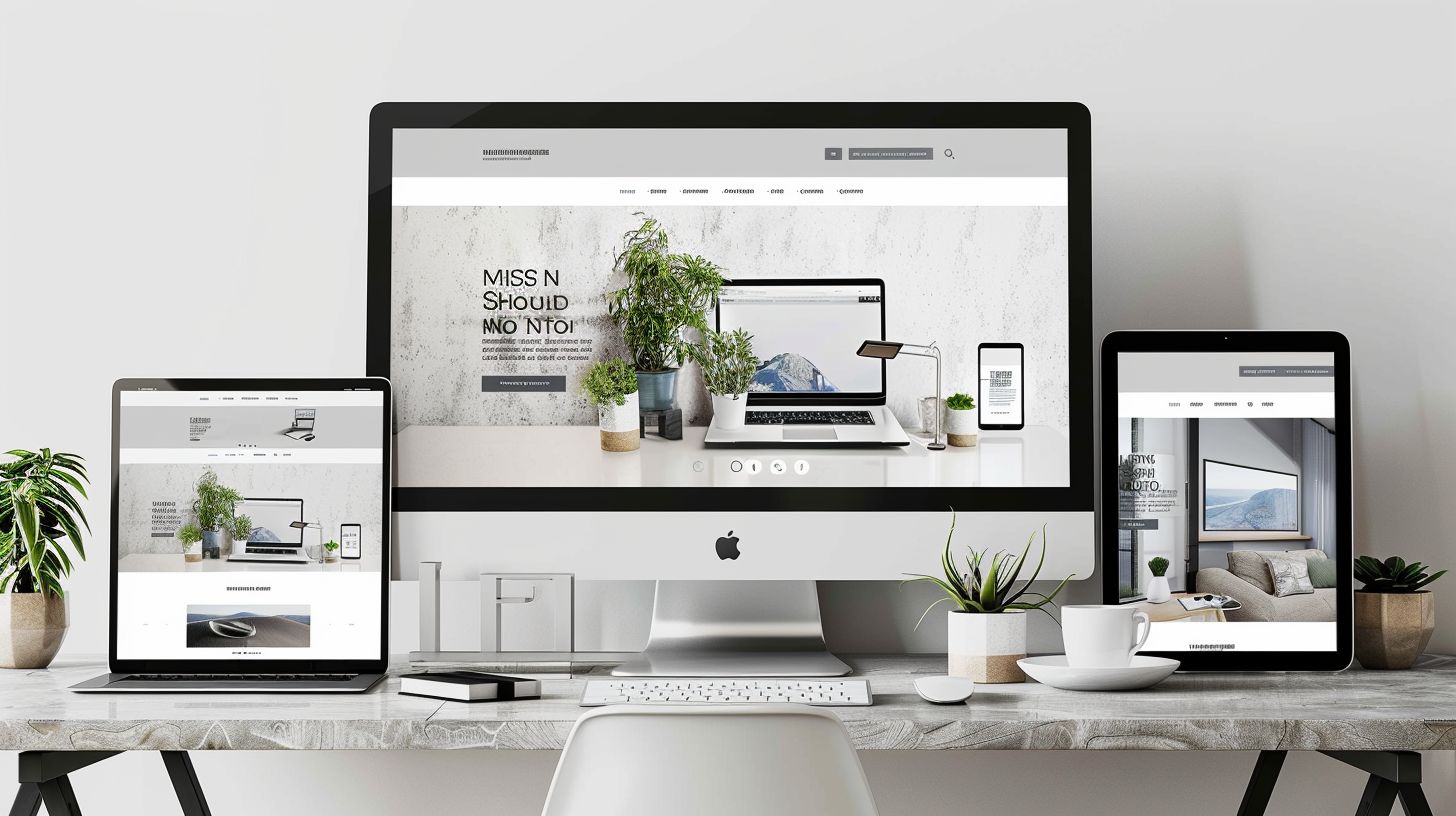 A modern website showcasing Aerial Photography across various devices.