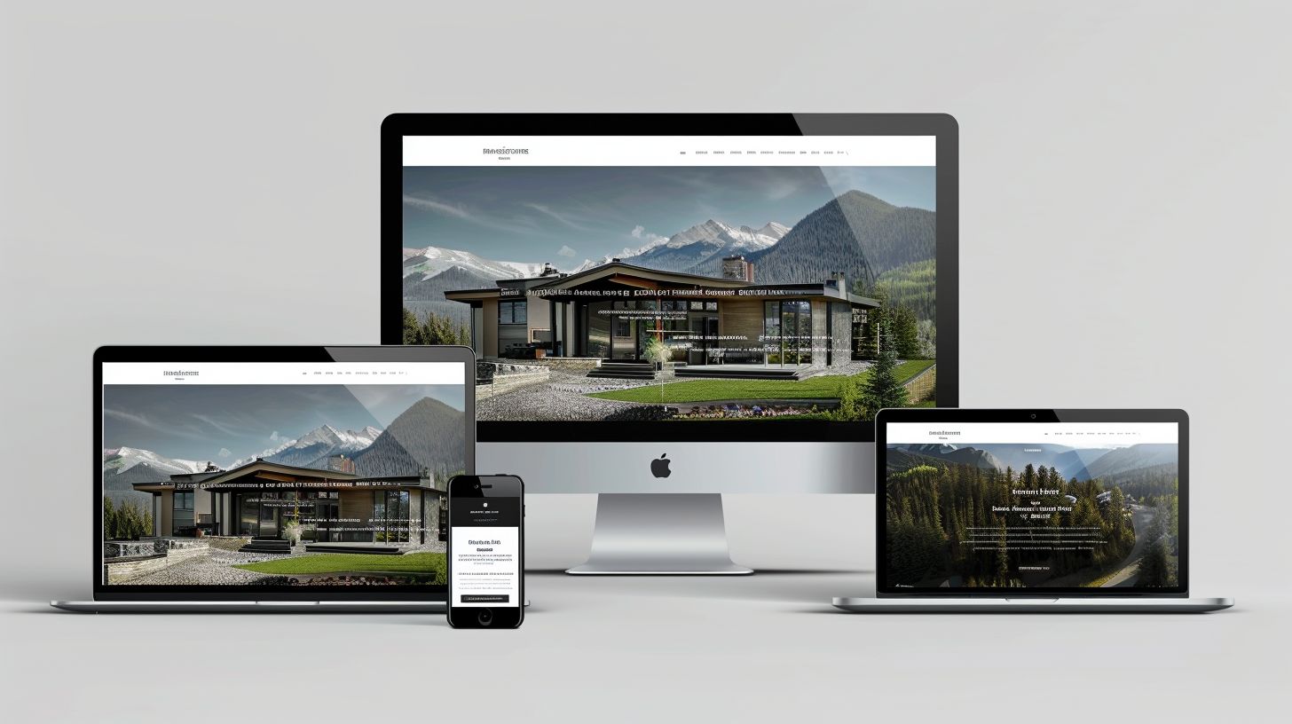 The website features responsive design and aerial drone photography.