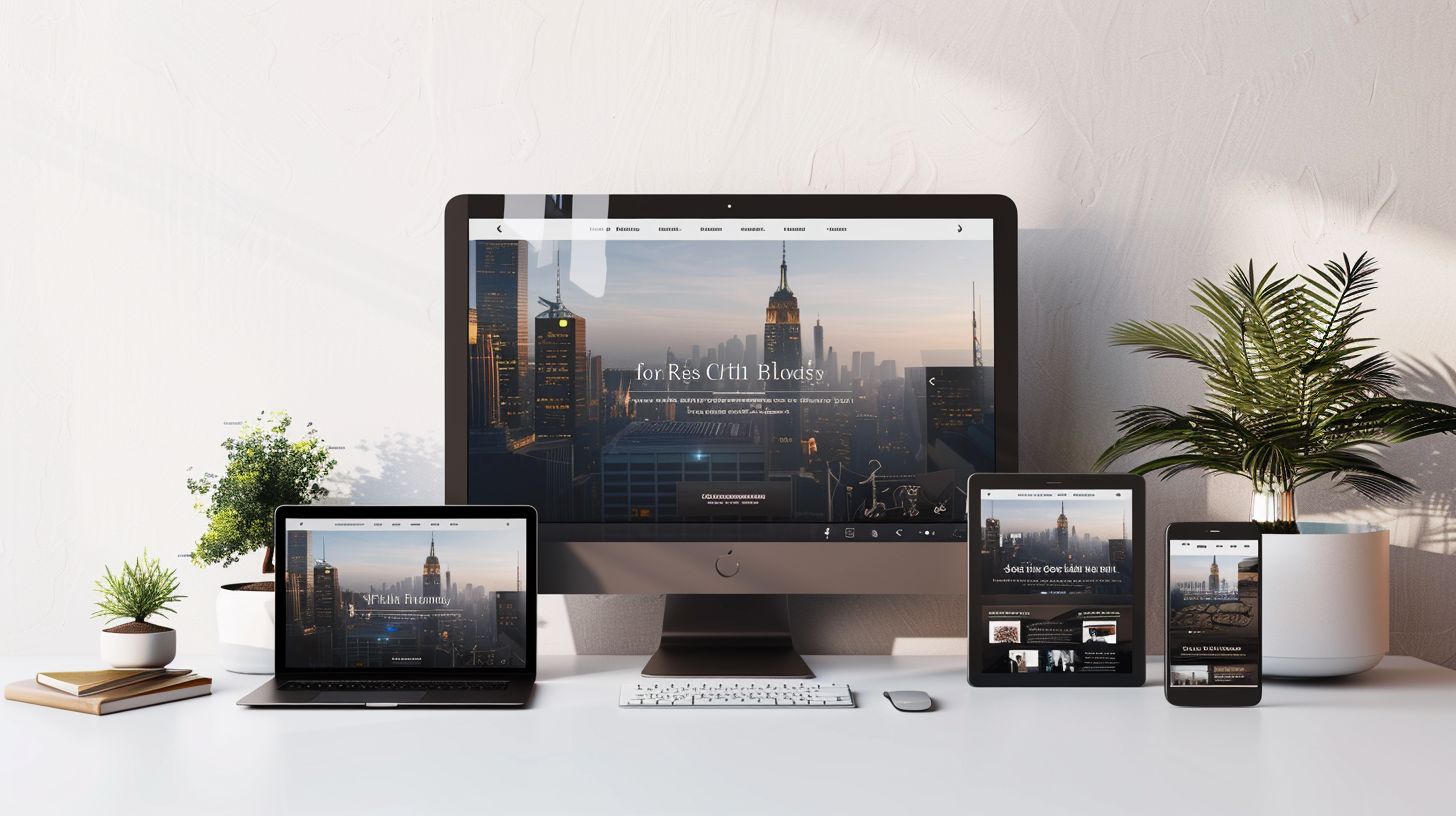 The website features responsive design and aerial drone photography.