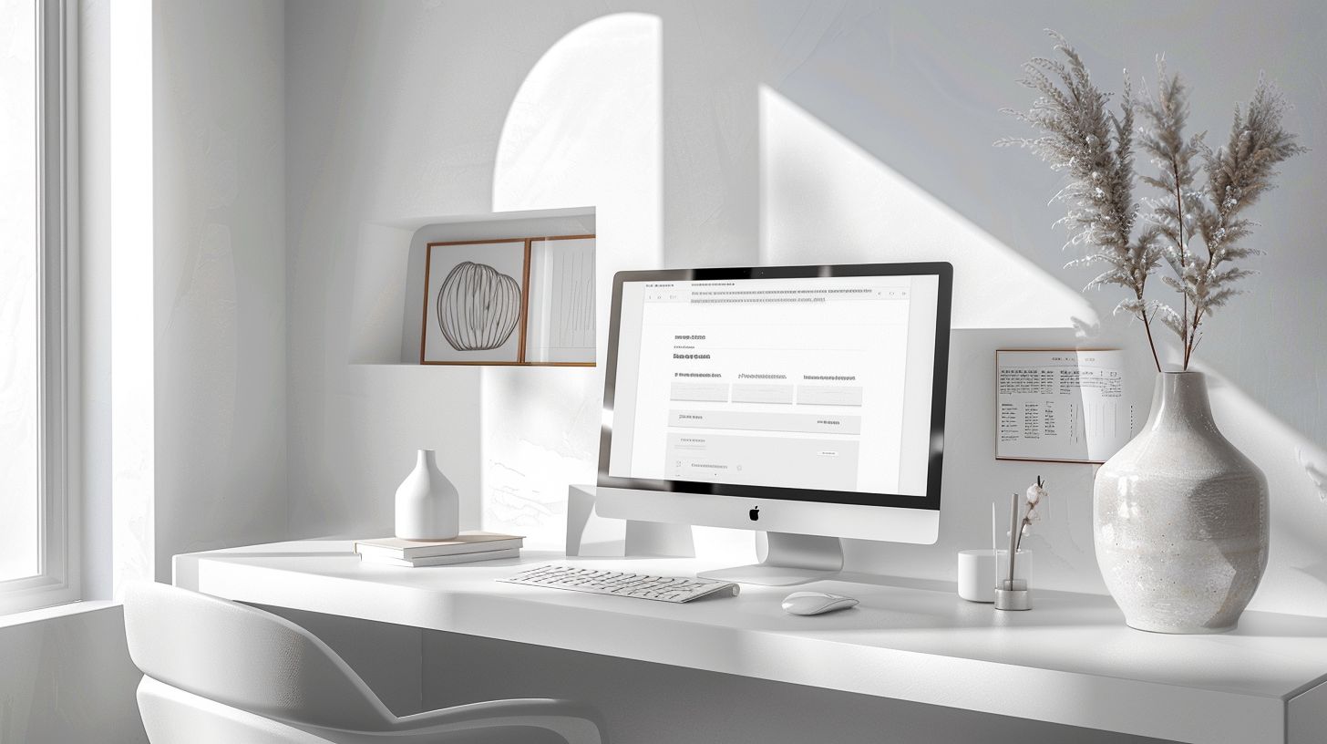 A minimalistic and modern website interface design captured with a high-resolution camera. A minimalistic and modern website interface design captured with a high-resolution camera.