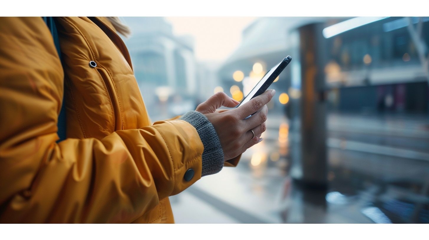 A person is using a smartphone to browse a mobile-optimized website.