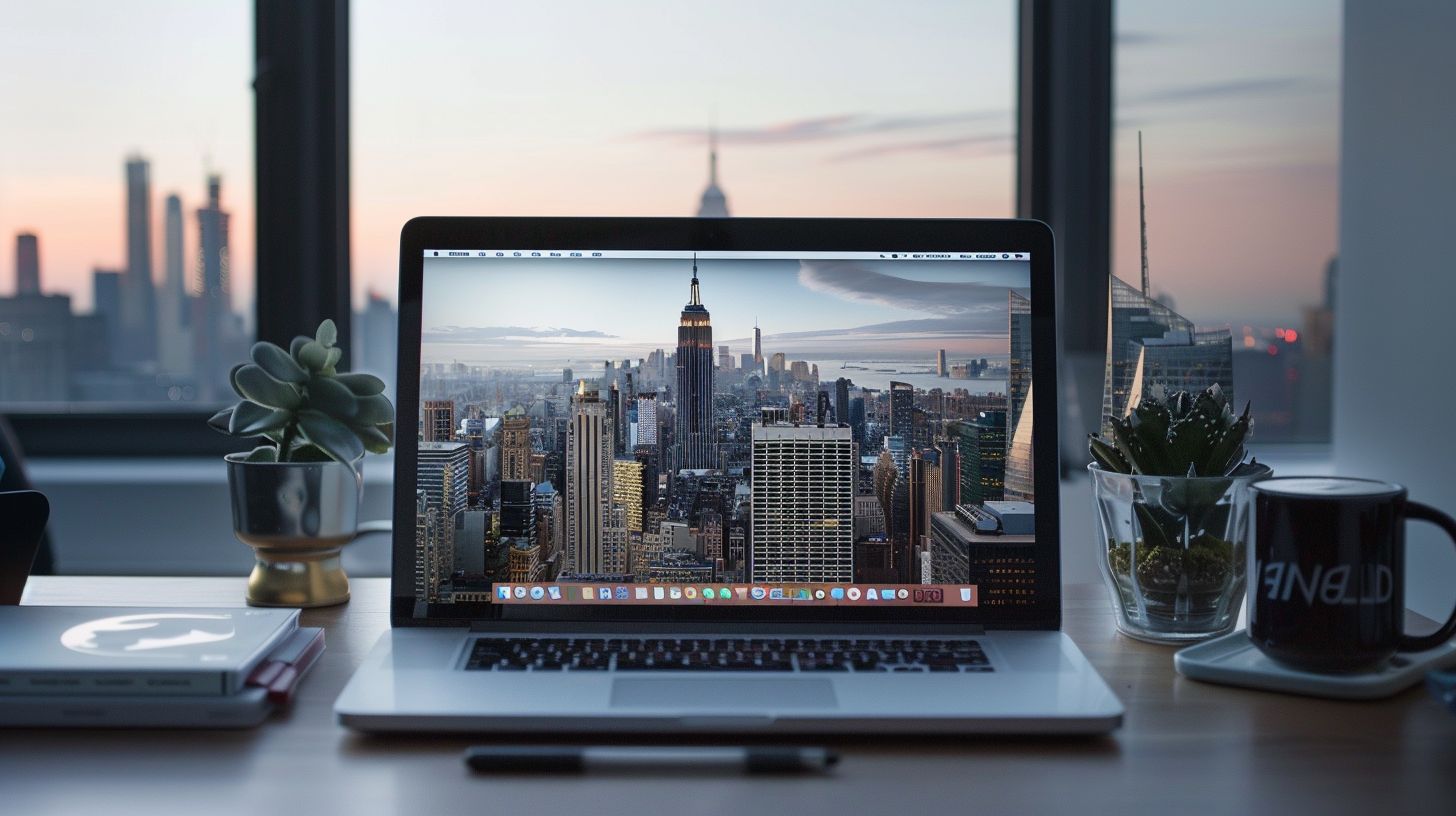 A modern and minimalist website interface showcasing cityscape photography.