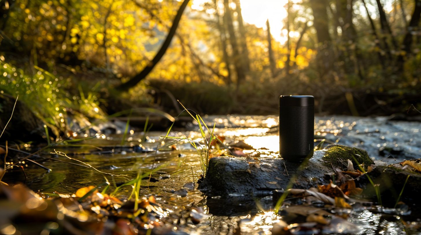 A product displayed in a natural outdoor setting captured with a wide-angle lens in Nature Photography.