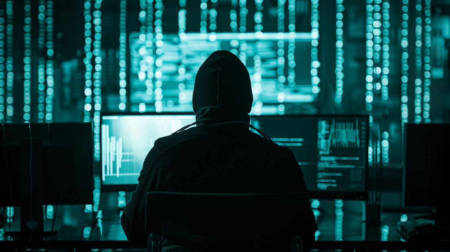 A hacker attempting to break into a locked system.