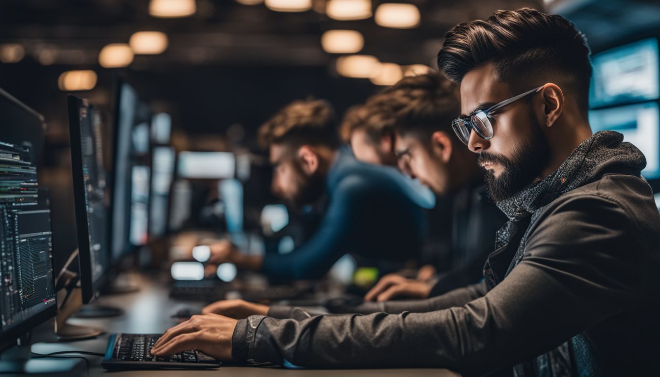 A developer coding in a modern tech environment.