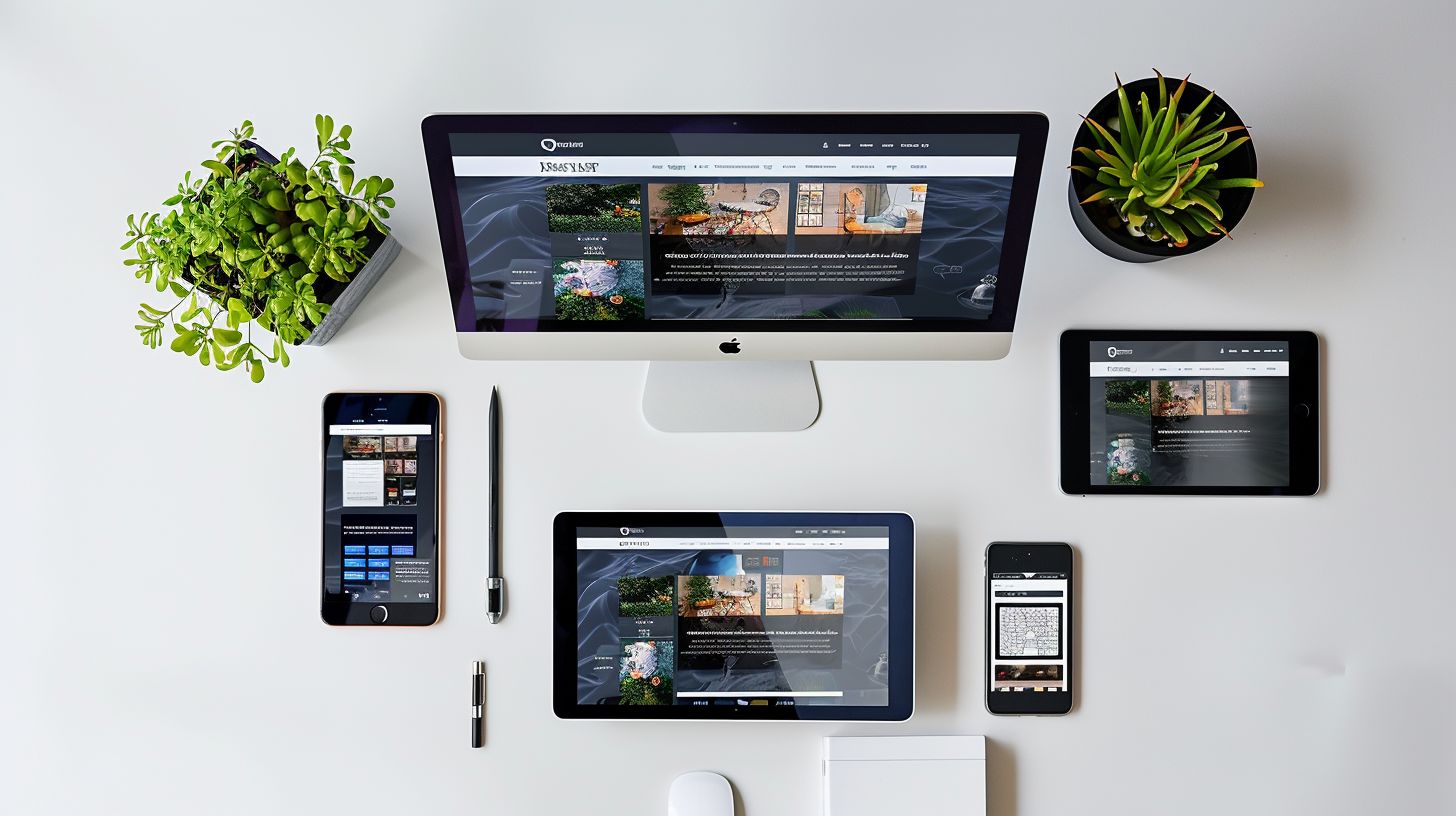 A website displayed on multiple devices with aerial photography responsiveness. A website displayed on multiple devices with aerial photography responsiveness.